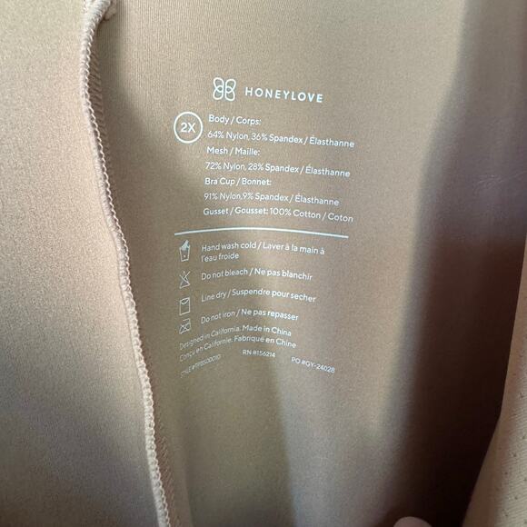 Honeylove Shapewear Beige Gusset Compression Sculpt Supportive Plus Size 2X - Picture 7 of 7